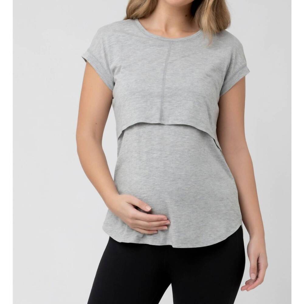 NEW RIPE richie maternity and nursing tee in grey